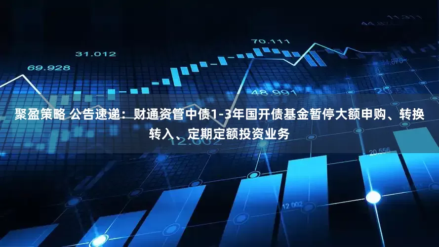聚盈策略 公告速递：财通资管中债1-3年国开债基金暂停大额申购、转换转入、定期定额投资业务