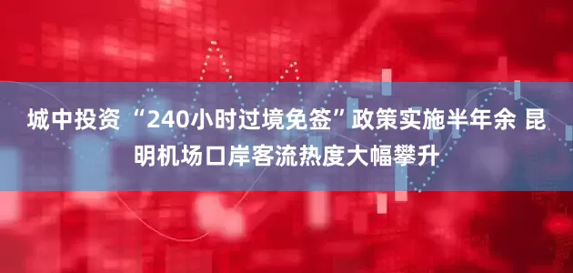 城中投资 “240小时过境免签”政策实施半年余 昆明机场口岸客流热度大幅攀升